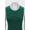 Green striped bodycon dress