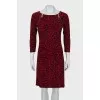Red dress with animal print