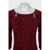 Red dress with animal print