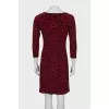 Red dress with animal print