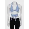Set with a blue top