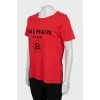 Red T-shirt with velour print