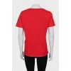 Red T-shirt with velour print