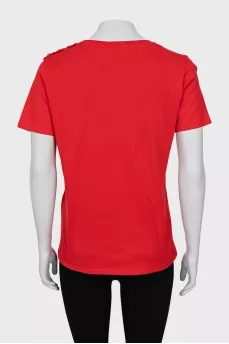 Red T-shirt with velour print
