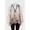 Transparent silk blouse