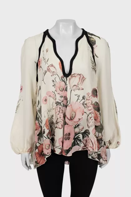 Transparent silk blouse
