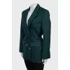 Wool jacket with thin belt