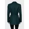Wool jacket with thin belt