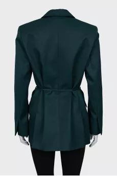 Wool jacket with thin belt
