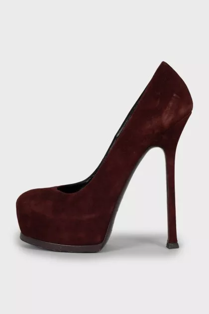 Burgundy suede shoes