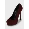 Burgundy suede shoes