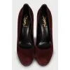 Burgundy suede shoes