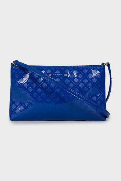 Patent leather embossed crossbody bag