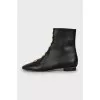 Leather boots with gold decor