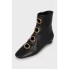 Leather boots with gold decor
