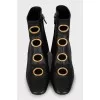Leather boots with gold decor