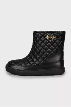 Black ugg boots with gold logo