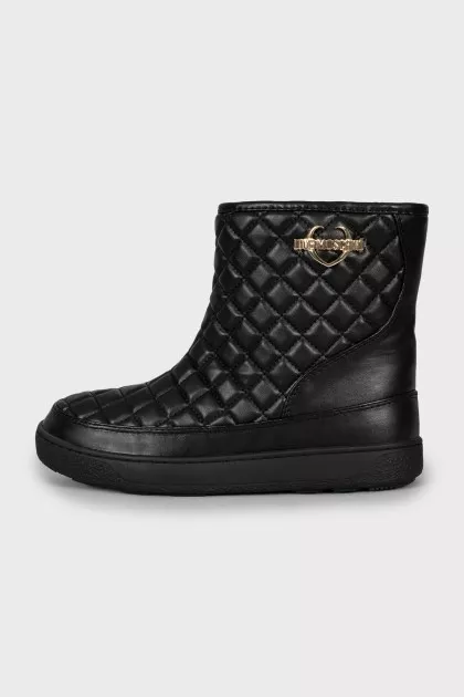 Black ugg boots with gold logo
