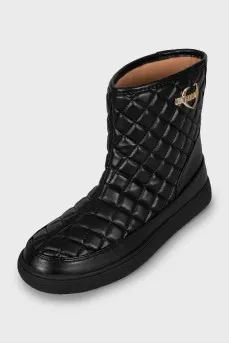 Black ugg boots with gold logo