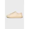 Beige leather sneakers