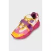 Patent leather and textile sneakers