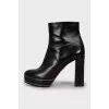 Leather ankle boots with heels
