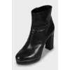 Leather ankle boots with heels