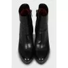 Leather ankle boots with heels