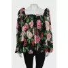 Silk off shoulder blouse
