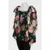 Silk off shoulder blouse