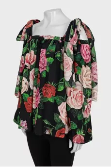 Silk off shoulder blouse