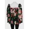 Silk off shoulder blouse