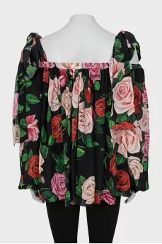 Silk off shoulder blouse