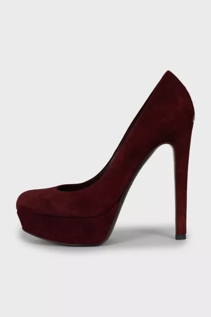 Burgundy suede shoes