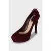 Burgundy suede shoes