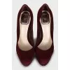 Burgundy suede shoes