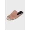 Textile clogs with metal decor