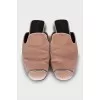 Textile clogs with metal decor