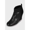 Black leather and suede ankle boots