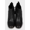 Black leather and suede ankle boots