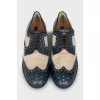 Brogues made of textile and leather