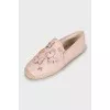 Pink leather espadrilles