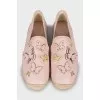 Pink leather espadrilles