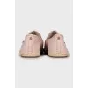 Pink leather espadrilles