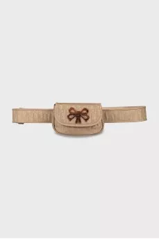 Belt bag made of textile with a signature print