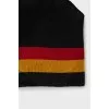 Black striped hat with tag