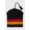 Black striped hat with tag