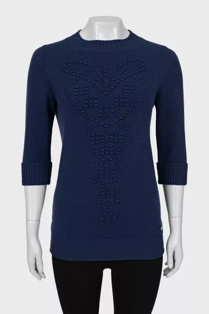 Cashmere sweater with relief pattern