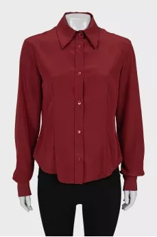 Burgundy Fitted Shirt