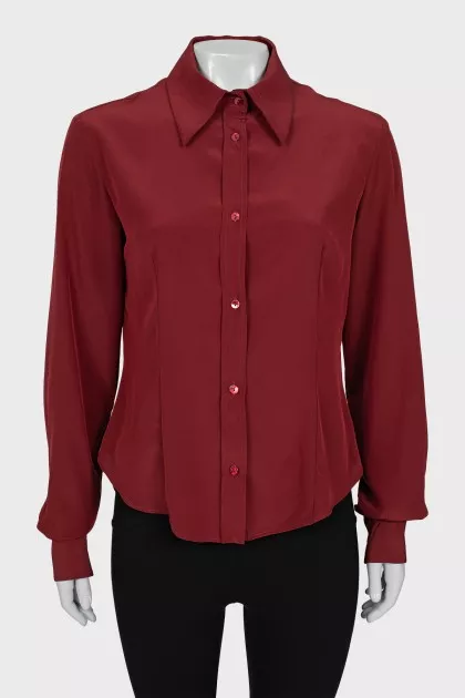 Burgundy Fitted Shirt